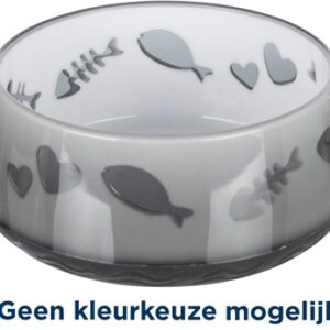 Trixie Voerbak / Waterbak Vis / Hart Kunststof / Rubberring Assorti 12 cm 300 ml 4 st