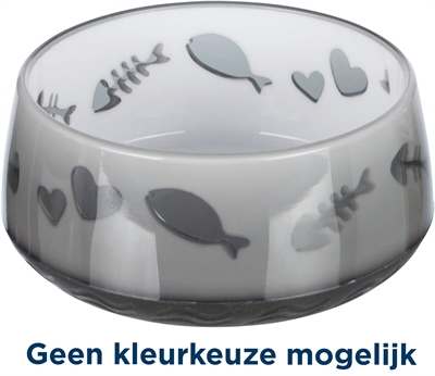 Trixie Voerbak / Waterbak Vis / Hart Kunststof / Rubberring Assorti 12 cm 300 ml 4 st