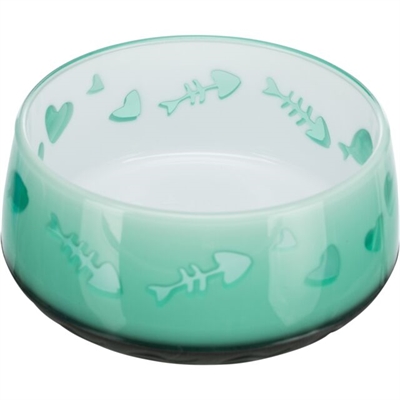 Trixie Voerbak / Waterbak Vis / Hart Kunststof / Rubberring Assorti 12 cm 300 ml 4 st