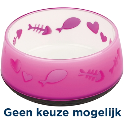 Trixie Voerbak / Waterbak Vis / Hart Kunststof / Rubberring Assorti 12 cm 300 ml 4 st