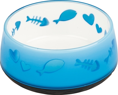 Trixie Voerbak / Waterbak Vis / Hart Kunststof / Rubberring Assorti 12 cm 300 ml 4 st