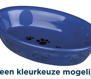 Trixie Voerbak / Waterbak Ovaal Poot- / Vismotief Keramiek Assorti 15x10 cm 200 ml 4 st