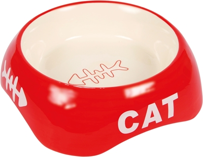 Trixie Voerbak / Waterbak Cat Visgraat Keramiek Assorti 13 cm 200 ml 4 st