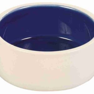Trixie Voerbak Keramiek Creme / Blauw 12x12 cm 350 ml 4 st