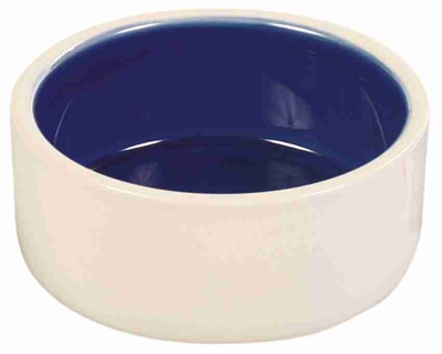 Trixie Voerbak Keramiek Creme / Blauw 12x12 cm 350 ml 4 st