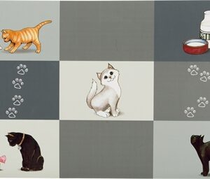 Trixie Placemat Patchwork Cat Grijs 44x28 cm 6 st