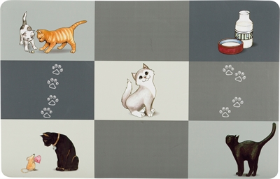 Trixie Placemat Patchwork Cat Grijs 44x28 cm 6 st