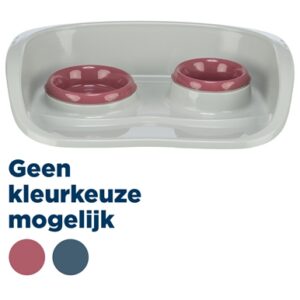 Trixie Voerbak Station Kunststof Grijs / Assorti 46x30x11 cm 250 Ml/300 ml 2 st