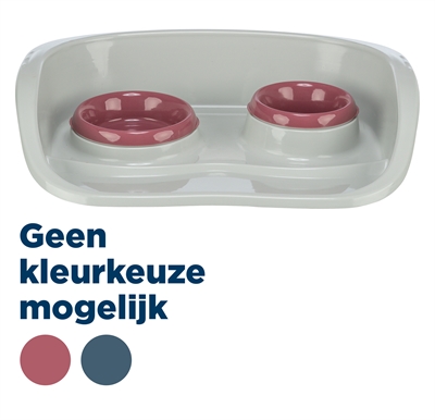 Trixie Voerbak Station Kunststof Grijs / Assorti 46x30x11 cm 250 Ml/300 ml 2 st