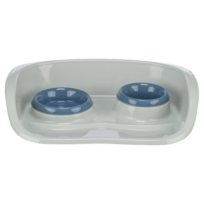 Trixie Voerbak Station Kunststof Grijs / Assorti 46x30x11 cm 250 Ml/300 ml 2 st