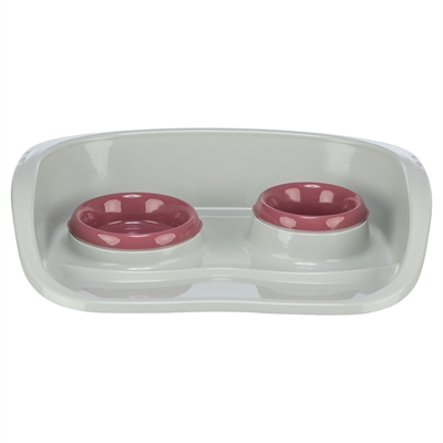Trixie Voerbak Station Kunststof Grijs / Assorti 46x30x11 cm 250 Ml/300 ml 2 st