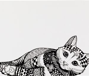 Trixie Placemat Kat Wit / Zwart 44x28 cm 6 st