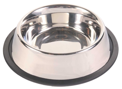Trixie Voerbak RVS / Rubberring 19x19 cm 450 ml 4 st