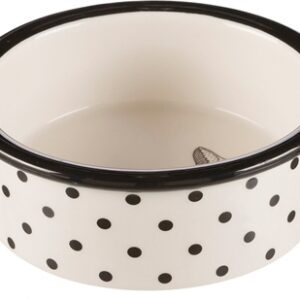 Trixie Voerbak / Waterbak Keramiek Wit / Zwart 12 cm 300 ml 4 st