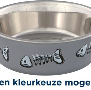 Trixie Voerbak / Waterbak Visgraat RVS / Kunststof / Rubber Assorti 12 cm 250 ml 4 st