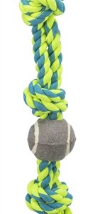 Trixie Flostouw Met Handvat En Hondvriendelijke Tennisbal Blauw/Groen 50x6x6 cm 3 st