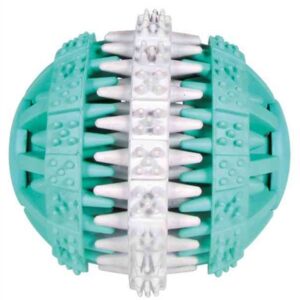 Trixie Denta Fun Natuurrubber Bal Met Muntsmaak 6x6x6 cm 3 st