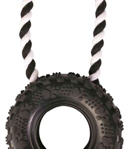 Trixie Natuurrubber Wiel Aan Koord Zwart 31x15x15 cm 3 st