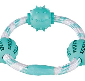 Trixie Denta Fun Koordring Met Natuurrubber Ballen Met Muntsmaak 20x20x20cm 3 st