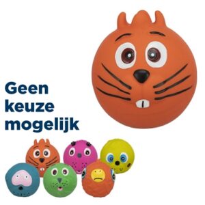 Trixie Latex Face Bal Met Geluid Assorti 6x6x6 cm 12 st