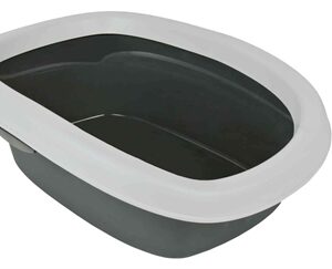 Trixie Kattenbak Carlo Met Rand Donkergrijs / Lichtgrijs 43x31x14 cm 2 st