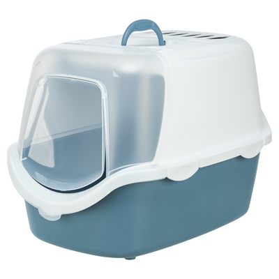 Trixie Kattenbak Vico Open Top Met Kap Blauw Grijs / Wit 56x40x40 cm