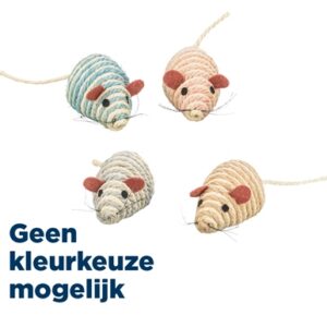 Trixie Muis Sisal Assorti 10 cm 4 st