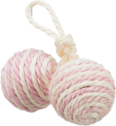 Trixie 2 Ballen Aan Koord Sisal Assorti 4.5x4.5x4.5 cm 4 st