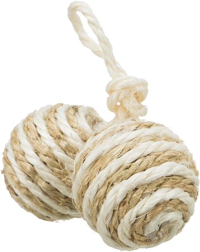 Trixie 2 Ballen Aan Koord Sisal Assorti 4.5x4.5x4.5 cm 4 st