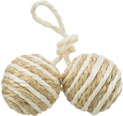 Trixie 2 Ballen Aan Koord Sisal Assorti 4.5x4.5x4.5 cm 4 st