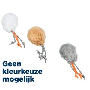 Trixie Bal Met Touwtjes Pluche Met Kattenmunt Assorti 4x4x4 cm 100 st