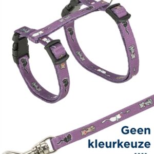 Trixie Kittentuig Junior Met Riem Kattenmotief Assorti 21-33x0.8 cm 120 cm 4 st