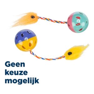 Trixie Set Ratelballen Met Staart Kunststof Assorti 4x4x4 cm 4x2 st