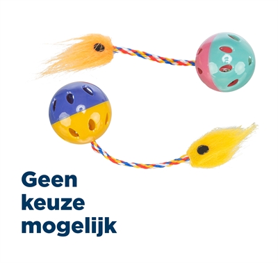 Trixie Set Ratelballen Met Staart Kunststof Assorti 4x4x4 cm 4x2 st