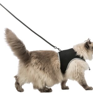 Trixie Softtuig Kat Met Riem Zwart 36-54 cm 120 cm 2 st