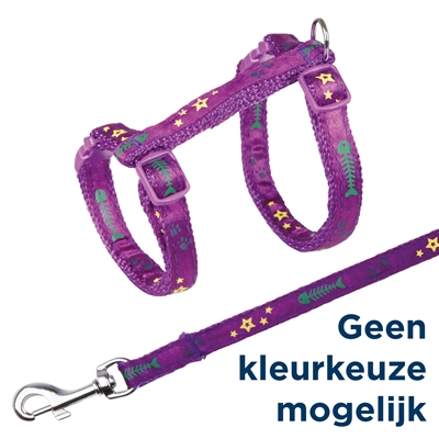 Trixie Kattentuig Met Riem Visgraat Assorti 23-39x1 cm 120cm 4 st