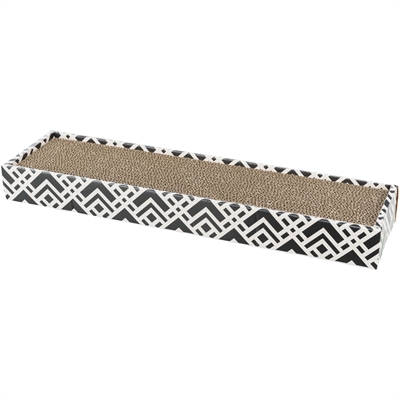 Trixie Krabkarton Scratchy Catnip Zwart / Wit 48x13x5 cm