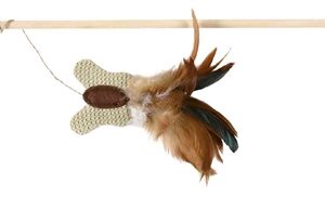 Trixie Speelhengel Vlinder Veer / Hout / Jute Met Catnip 45 cm 4 st