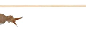 Trixie Speelhengel Muis Met Veren Hout / Jute / Canvas 50 cm 4 st