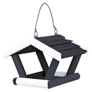Trixie Natura Voederhuis Hangend Grenenhout Zwart / Wit 17x14x19 cm