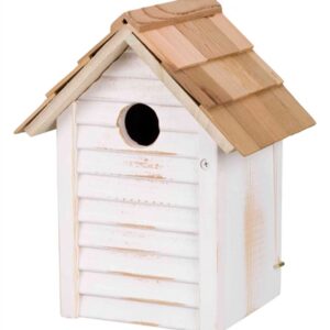 Trixie Nestkastje Huisje Hout Wit 18x15x24 cm Gat 3 cm