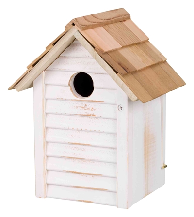 Trixie Nestkastje Huisje Hout Wit 18x15x24 cm Gat 3 cm