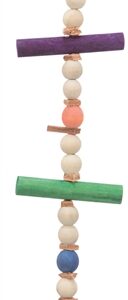 Trixie Speelgoed Met Touw & Kralen Hout / Leer Meerkleurig 28 cm 3 st