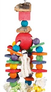 Trixie Speelgoed Aan Ketting Touw & Kralen Hout / Kurk 35 cm 3 st