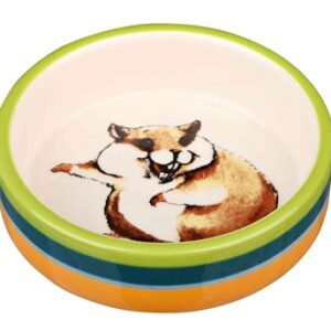 Trixie Voerbak Striphamster Keramiek Kleurig / Creme 8 cm 80 ml 4 st