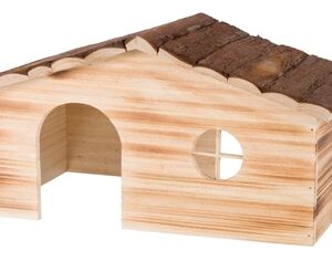 Trixie Huis Ragna 2 Uitgangen Konijn Schorshout Gevlamd 43x25x22 cm