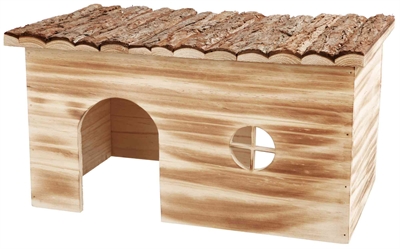 Trixie Huis Grete 2 Uitgangen Konijn Schorshout Gevlamd 45x28x24 cm