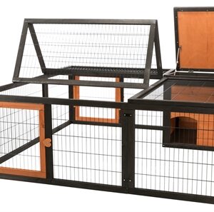 Trixie Natura Ren Met Afdekking Hout Zwart / Bruin 150x150x53 cm
