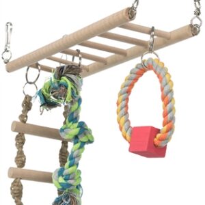 Trixie Hangbrug Met Touwladder / Touw Fret Hout / Touw 35x15 cm 3 st