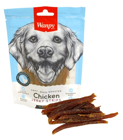 Wanpy Soft Oven-Roasted Chicken Jerky Strips 100 gr